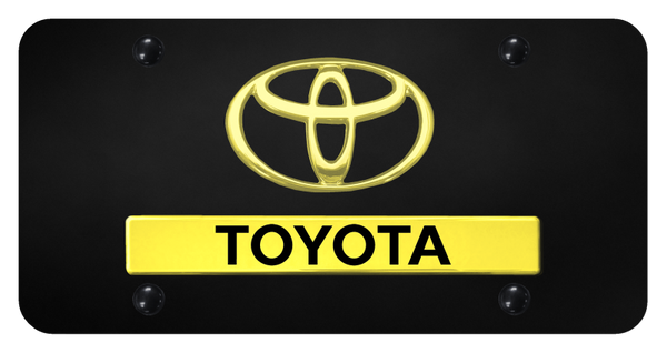 Toyota Dual Toyota License Plate - Gold on Black License Plate - D.TOY.GB