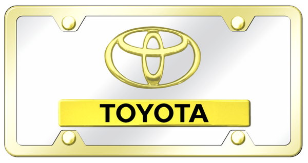 Toyota Dual Toyota Plate Kit - Gold on Mirrored License Plate - D.TOY.GCK