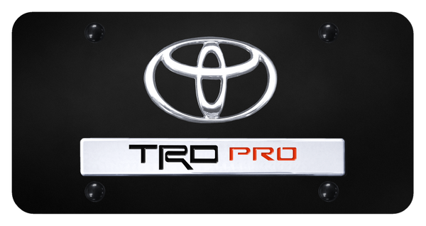 Toyota Dual TRD Pro License Plate - Chrome on Black License Plate - D.TRDP.CB