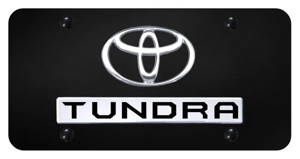 Toyota Dual Tundra License Plate - Chrome on Black License Plate - D.TUN.CB