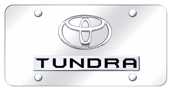 Toyota Dual Tundra License Plate - Chrome on Mirrored License Plate - D.TUN.CC