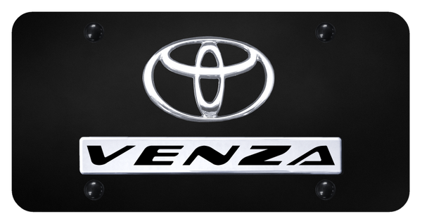 Toyota Dual Venza License Plate - Chrome on Black License Plate - D.VNZ.CB