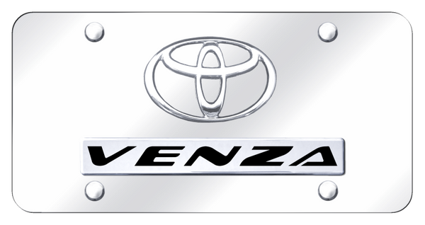 Toyota Dual Venza License Plate - Chrome on Mirrored License Plate - D.VNZ.CC