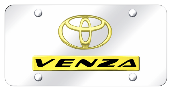 Toyota Dual Venza License Plate - Gold on Mirrored License Plate - D.VNZ.GC