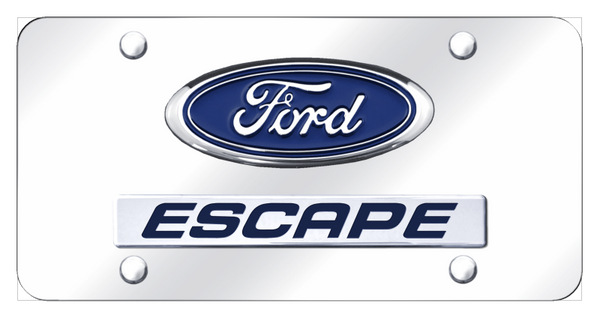 Ford Dual Escape License Plate - Chrome on Mirrored License Plate - D.XCA.CC