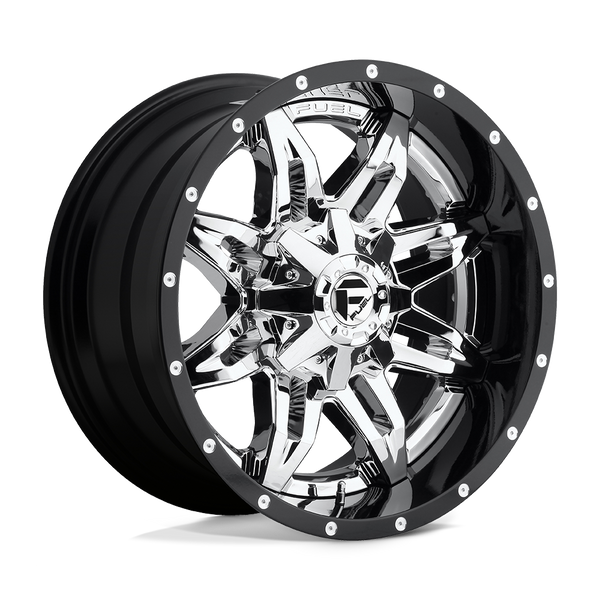 Fuel 2PC D266 LETHAL CHROME PLATED GLOSS BLACK LIP Wheels for 2011-2023 GMC SIERRA 2500HD 3500HD [] - 20X10 -19 mm - 20"  - (2023 2022 2021 2020 2019 2018 2017 2016 2015 2014 2013 2012 2011)