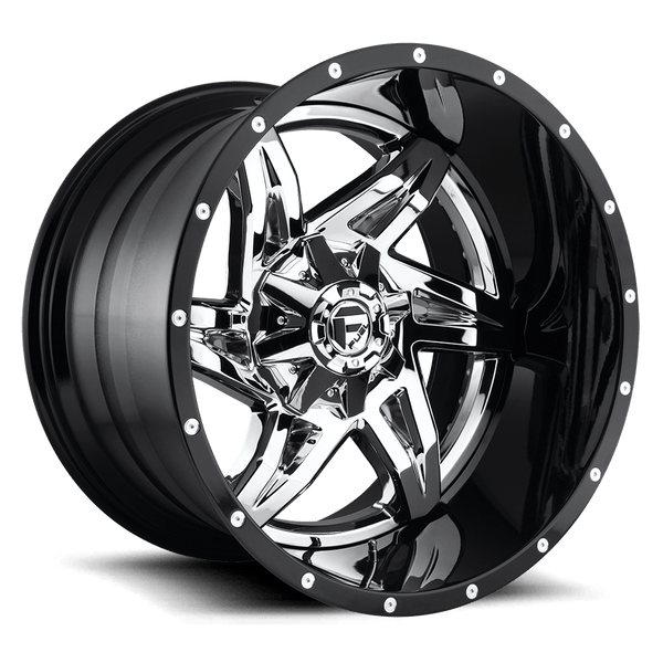 Fuel 2PC D272 ROCKER CHROME PLATED GLOSS BLACK LIP Wheels for 2011-2023 CHEVROLET SILVERADO 2500HD 3500HD [] - 20X10 -18 mm - 20"  - (2023 2022 2021 2020 2019 2018 2017 2016 2015 2014 2013 2012 2011)