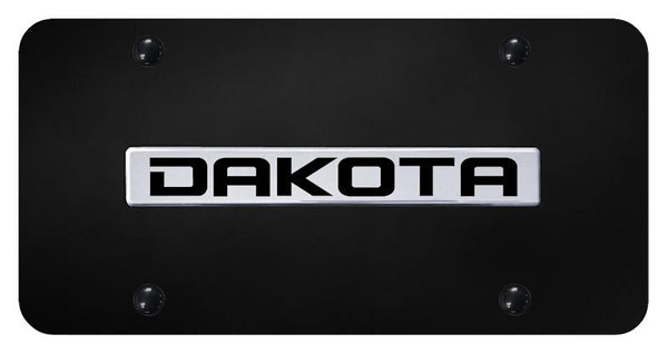 Dodge Dakota Chrome on Black 3D Bar License Plate - DAK.N.CB