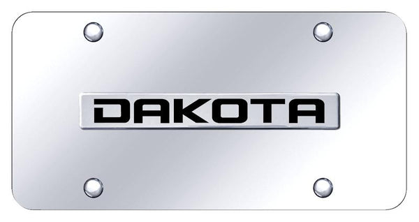 Dodge Dakota Chrome on Chrome 3D Bar License Plate - DAK.N.CC