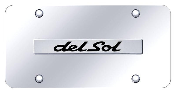 Honda Del Sol Chrome on Chrome 3D Bar License Plate - DEL.N.CC