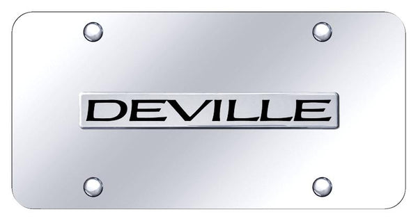 Cadillac Deville Chrome on Chrome 3D Bar License Plate - DEV.N.CC