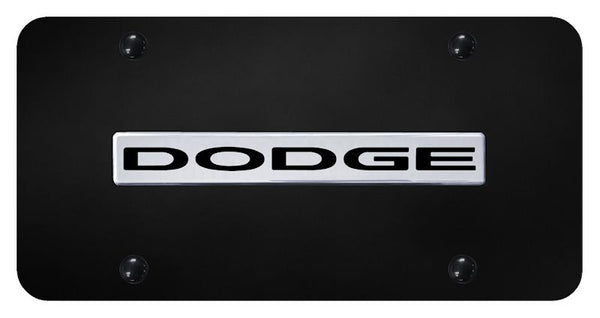 Dodge Dodge Chrome on Black 3D Bar License Plate - DOD.N.CB