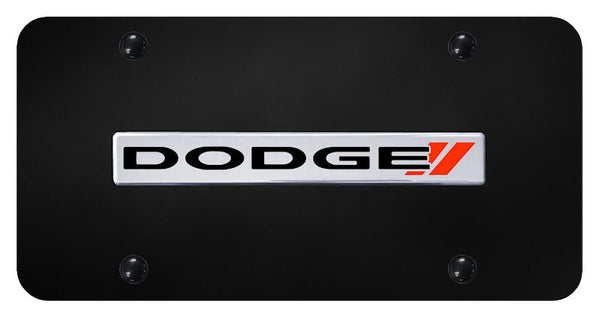 Dodge Dodge Stripes Chrome on Black 3D Bar License Plate - DODS.N.CB