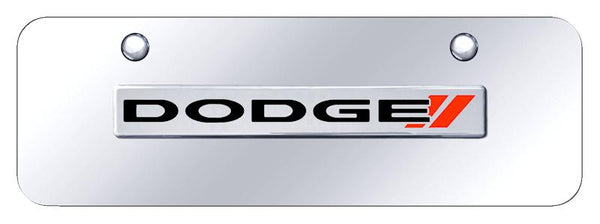 Dodge Dodge Stripes Chrome on Chrome 3D Bar Mini License Plate - DODS.N.CCM