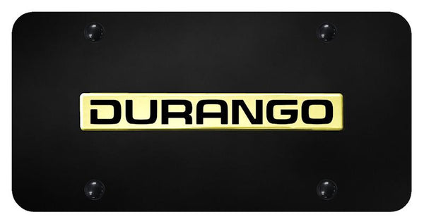 Dodge Durango Gold on Black 3D Bar License Plate - DUR.N.GB