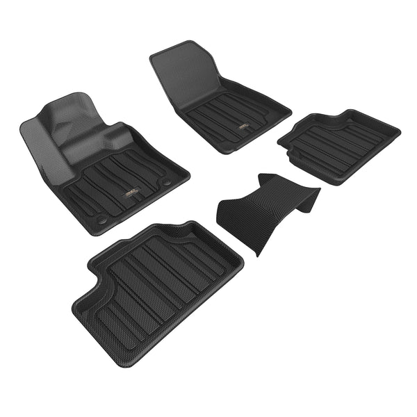 3D MAXpider ELITECT Floor Mat for 2023-2023 VOLVO C40 RECHARGE   - BLACK - 1ST ROW 2ND ROW - E1VV04501809 [2013 2012 2011 2010 2009 2008 2007]
