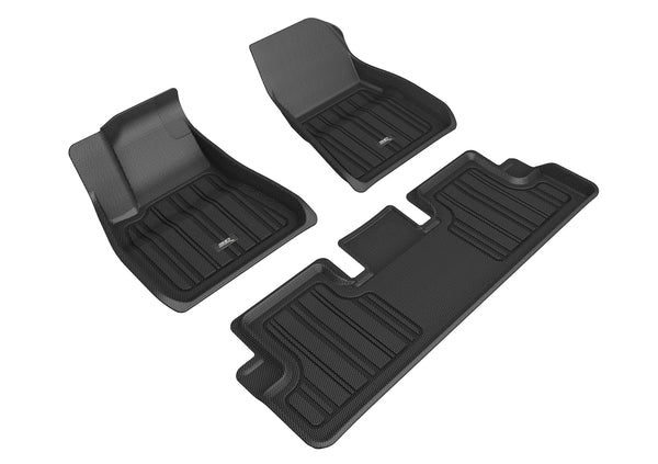 3D MAXpider ELITECT Floor Mat for 2020-2023 TESLA MODEL 3  - BLACK - 1ST ROW 2ND ROW - E1TL02601809 [2023]