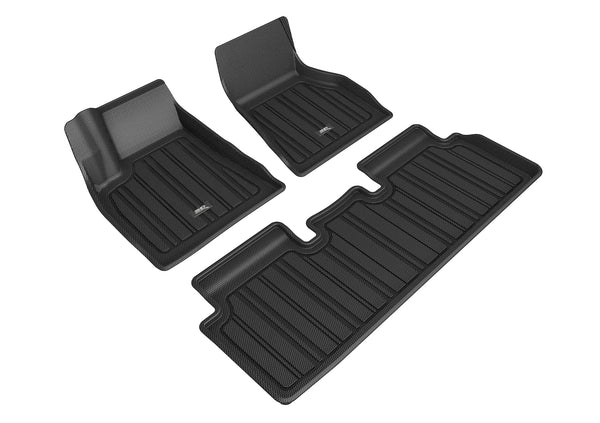 3D MAXpider ELITECT Floor Mat for 2020-2021 TESLA MODEL S  - BLACK - 1ST ROW 2ND ROW - E1TL02001809 [2023 2022 2021]