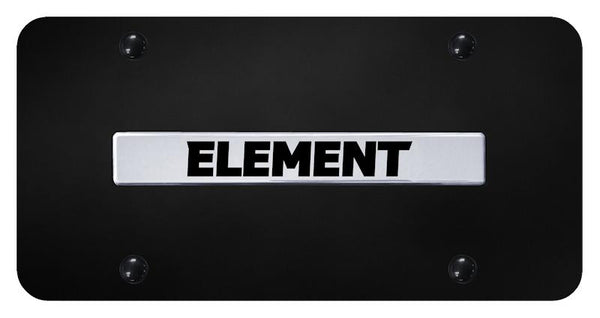 Honda Element Chrome on Black 3D Bar License Plate - ELE.N.CB