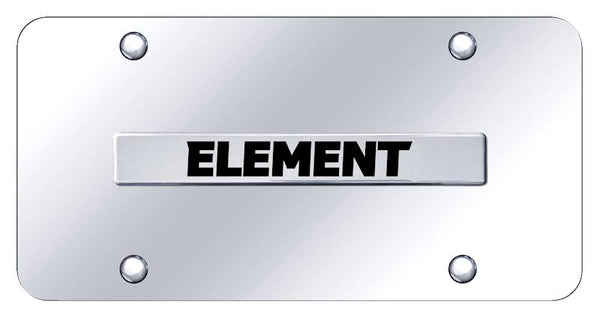 Honda Element Chrome on Chrome 3D Bar License Plate - ELE.N.CC