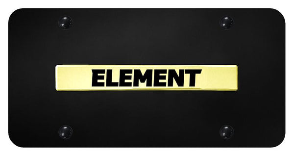 Honda Element Gold on Black 3D Bar License Plate - ELE.N.GB