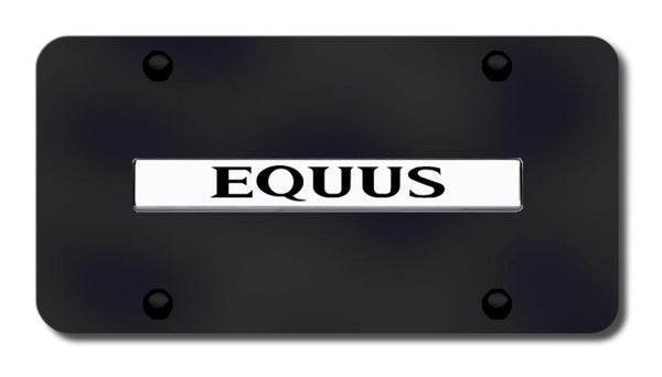 Hyundai Equus Chrome on Black 3D Bar License Plate - EQUUS.N.CB