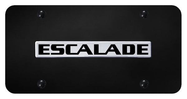 Cadillac Escalade Chrome on Black 3D Bar License Plate - ESA.N.CB