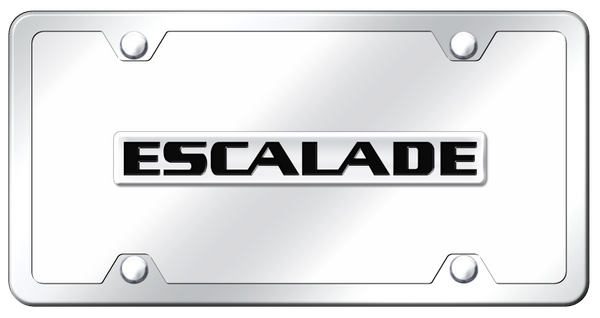 Cadillac Escalade Name Plate Kit - Chrome on Mirrored License Plate - ESA.N.CCK