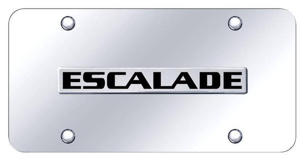 Cadillac Escalade Chrome on Chrome 3D Bar License Plate - ESA.N.CC