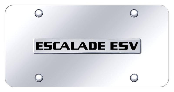 Cadillac Escalade ESV Chrome on Chrome 3D Bar License Plate - ESV.N.CC