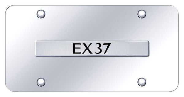 Infiniti EX37 Chrome on Chrome 3D Bar License Plate - EX37.N.CC