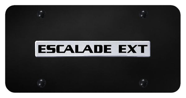 Cadillac Escalade EXT Chrome on Black 3D Bar License Plate - EXT.N.CB