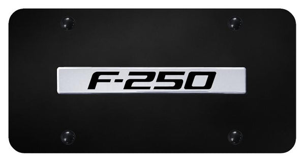 Ford F-250 Chrome on Black 3D Bar License Plate - F25.CB