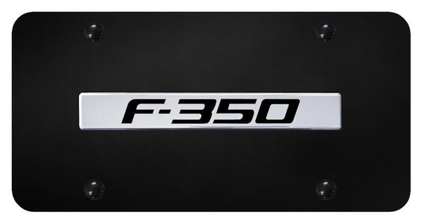 Ford F-350 Chrome on Black 3D Bar License Plate - F35.CB