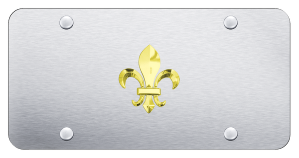 Fleur-De-Lis License Plate - Gold on Brushed License Plate - FDL.GS