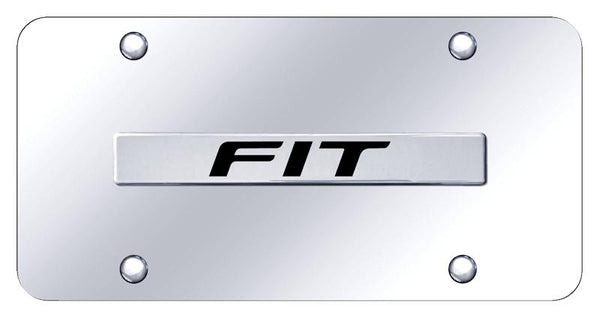 Honda Fit Chrome on Chrome 3D Bar License Plate - FIT.N.CC