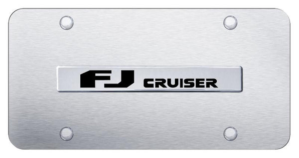 Toyota FJ Cruiser Chrome on Brushed Stainless 3D Bar License Plate - FJC.N.CS