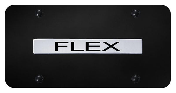 Ford Flex Chrome on Black 3D Bar License Plate - FLEX.N.CB