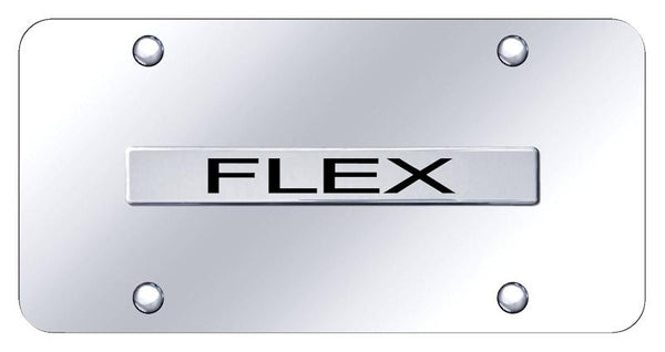 Ford Flex Chrome on Chrome 3D Bar License Plate - FLEX.N.CC