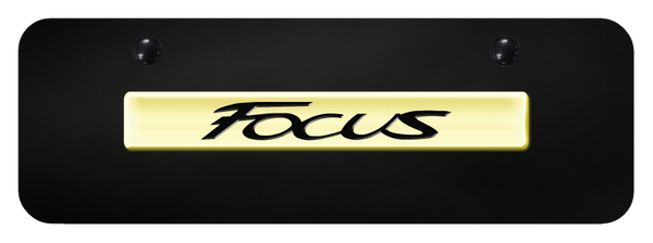 Ford Focus Name Mini Plate - Gold on Black License Plate - FOC.N.GBM