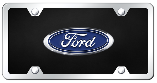 Ford Ford Plate Kit - Chrome on Black License Plate - FOR.CBK