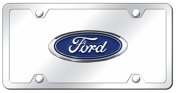 Ford Ford Plate Kit - Chrome on Mirrored License Plate - FOR.CCK