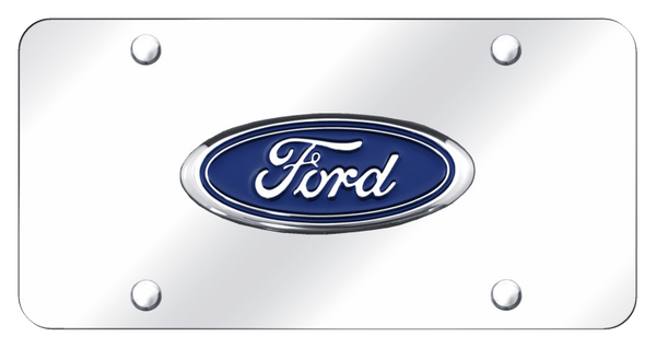 Ford Ford License Plate - Chrome on Mirrored License Plate - FOR.CC