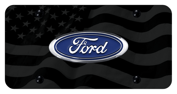 Ford Ford License Plate - UV Subdued Wave Flag License Plate - FOR.UF2