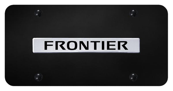 Nissan Frontier Chrome on Black 3D Bar License Plate - FRO.N.CB