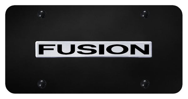 Ford Fusion Chrome on Black 3D Bar License Plate - FUS.N.CB