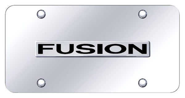 Ford Fusion Chrome on Chrome 3D Bar License Plate - FUS.N.CC