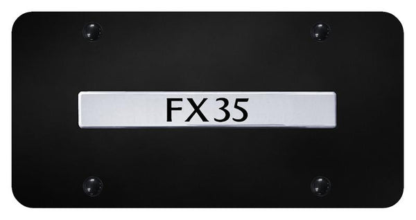 Infiniti FX35 Chrome on Black 3D Bar License Plate - FX3.N.CB