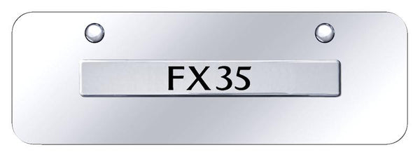 Infiniti FX35 Chrome on Chrome 3D Bar Mini License Plate - FX3.N.CCM