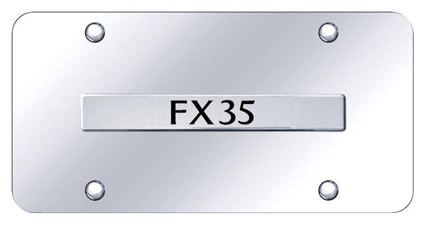 Infiniti FX35 Chrome on Chrome 3D Bar License Plate - FX3.N.CC